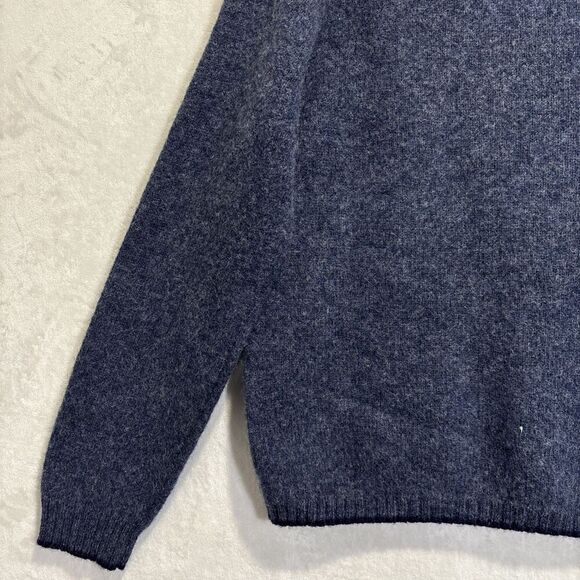 Bowen & Wright Men's Shetland Wool V-Neck Diamond Sweater Blue Size Medium - Picture 11 of 16